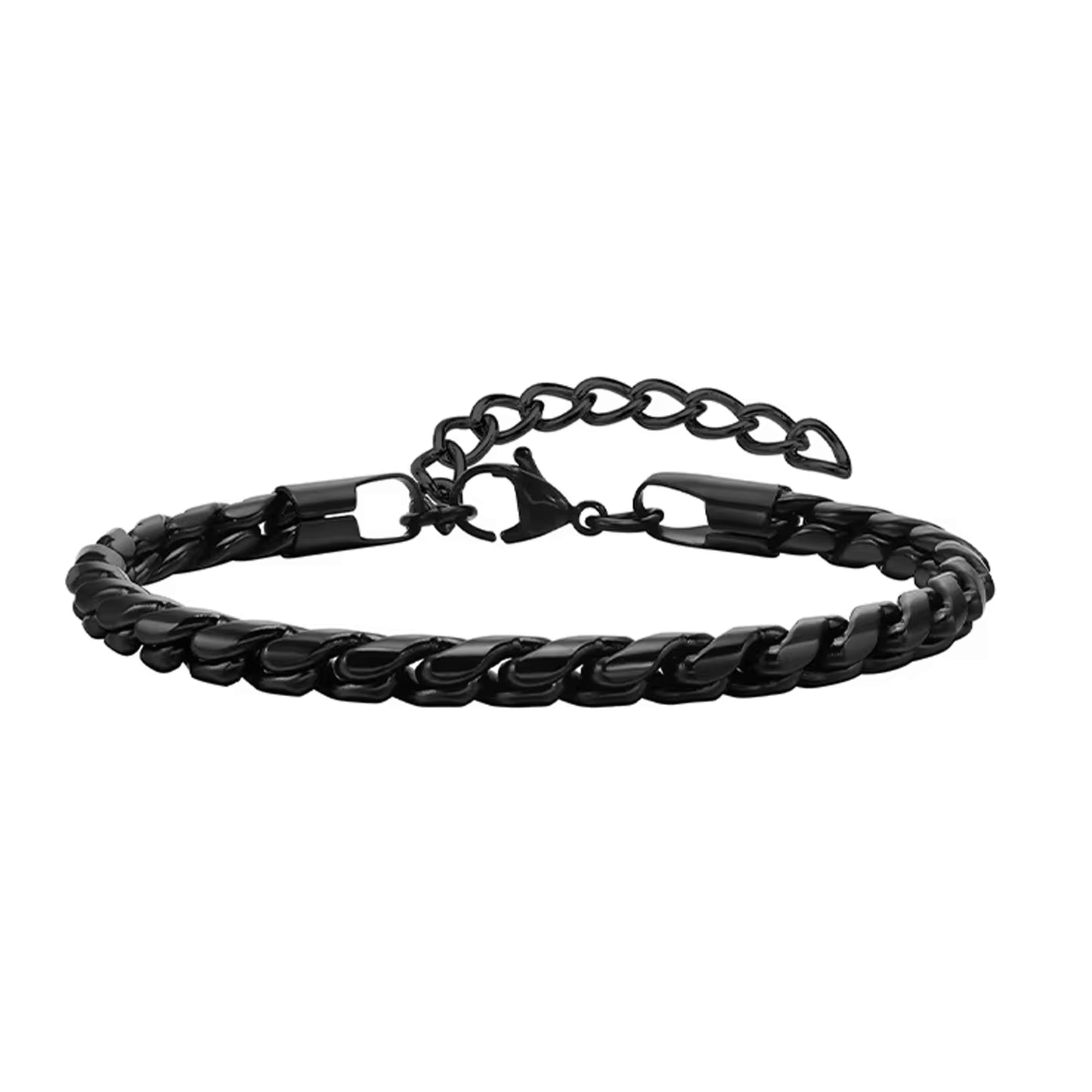 5mm Mens Rope Bracelet | Silver or Black - Double Fancy