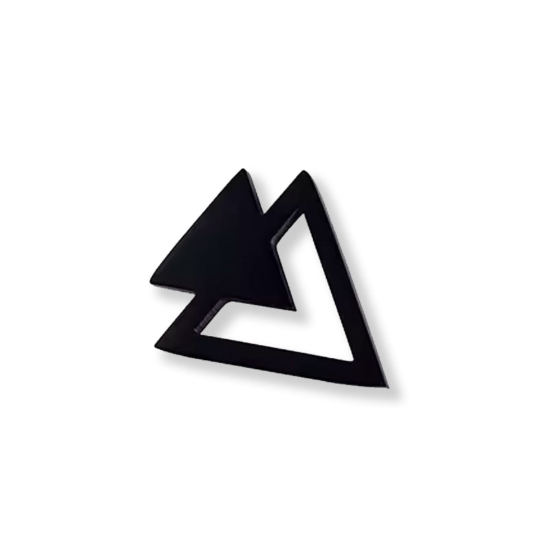 Double Triangle Stud Earrings-Double Fancy