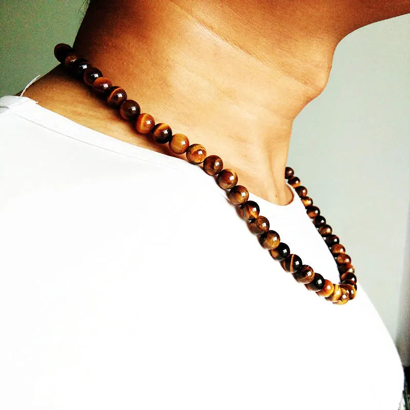 BALCK TIGER EYE WAVE NECKLACE