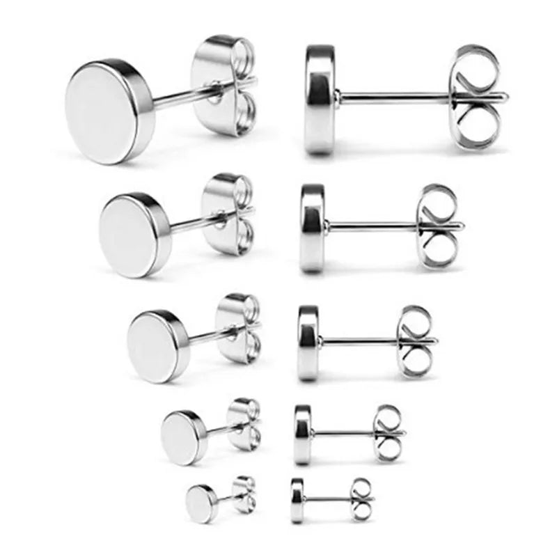 SLIVER STAINLESS STEEL PLUG EARRING