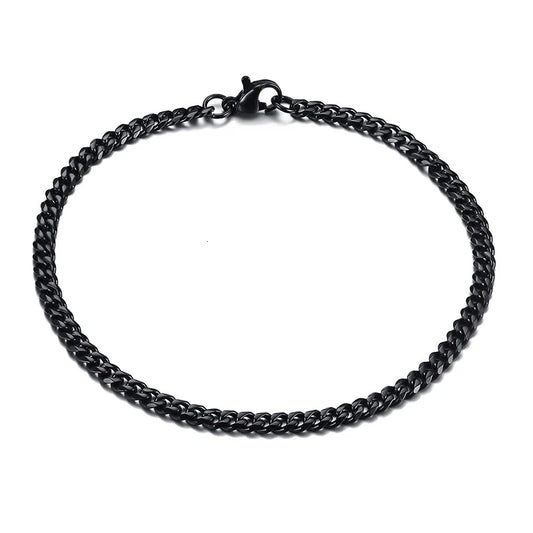 Black Cuban Chain Bracelet-Double Fancy