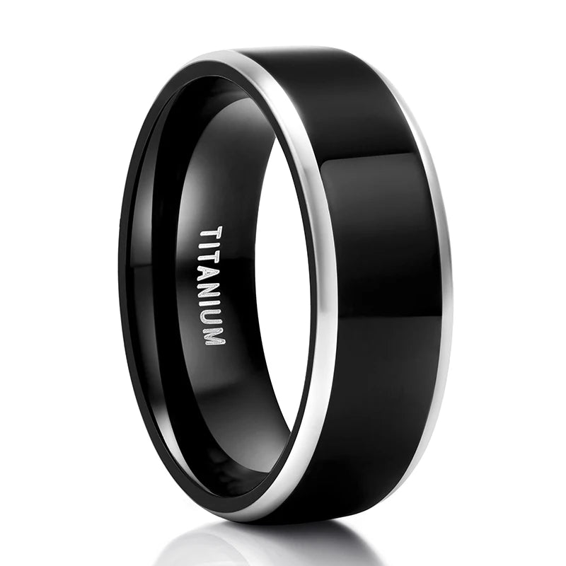 TITANIUM BLACK POLISHED RING