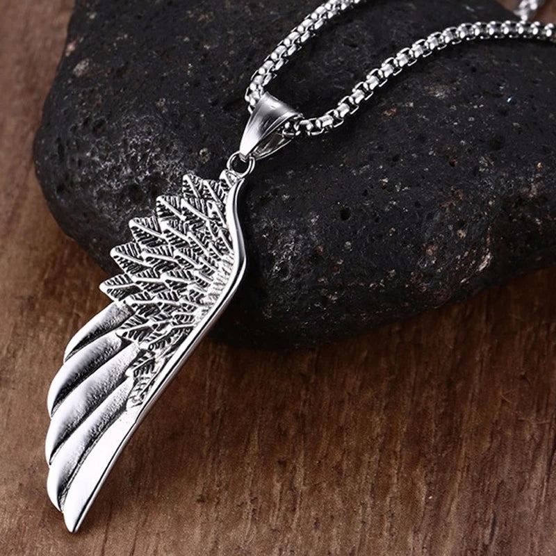 Angel Wing Necklace Pendant-Double Fancy