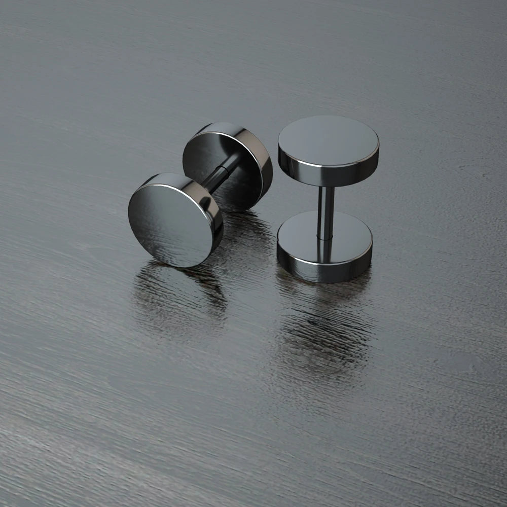 STEEL FAUX PLUG EARRING