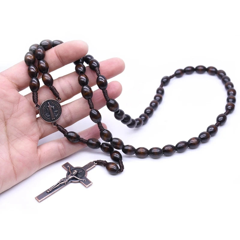 WOOD BEADS PRAYER ROSARY