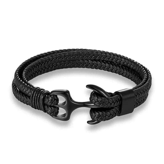 Double Leather Anchor Bracelet-Double Fancy