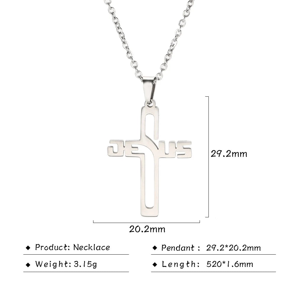 JESUS CROSS HOWLLOW NECKLACE