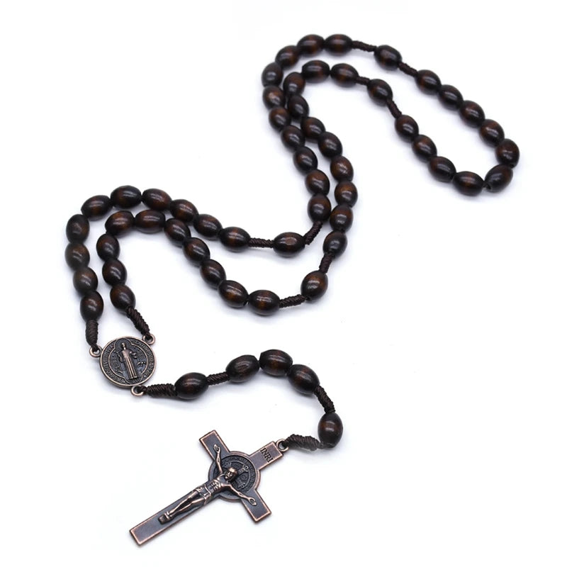 WOOD BEADS PRAYER ROSARY