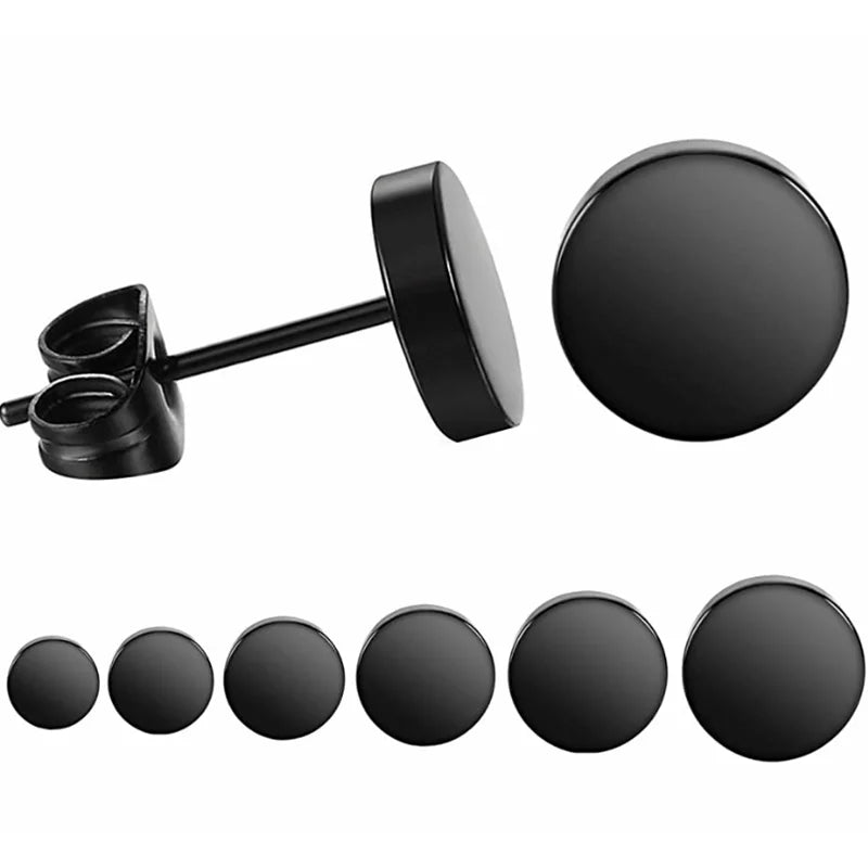 BLACK STAINLESS STEEL PLUG EARRING