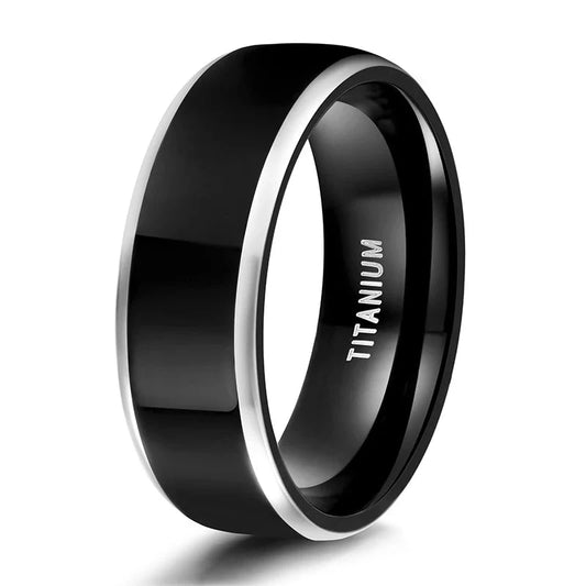 TITANIUM BLACK POLISHED RING