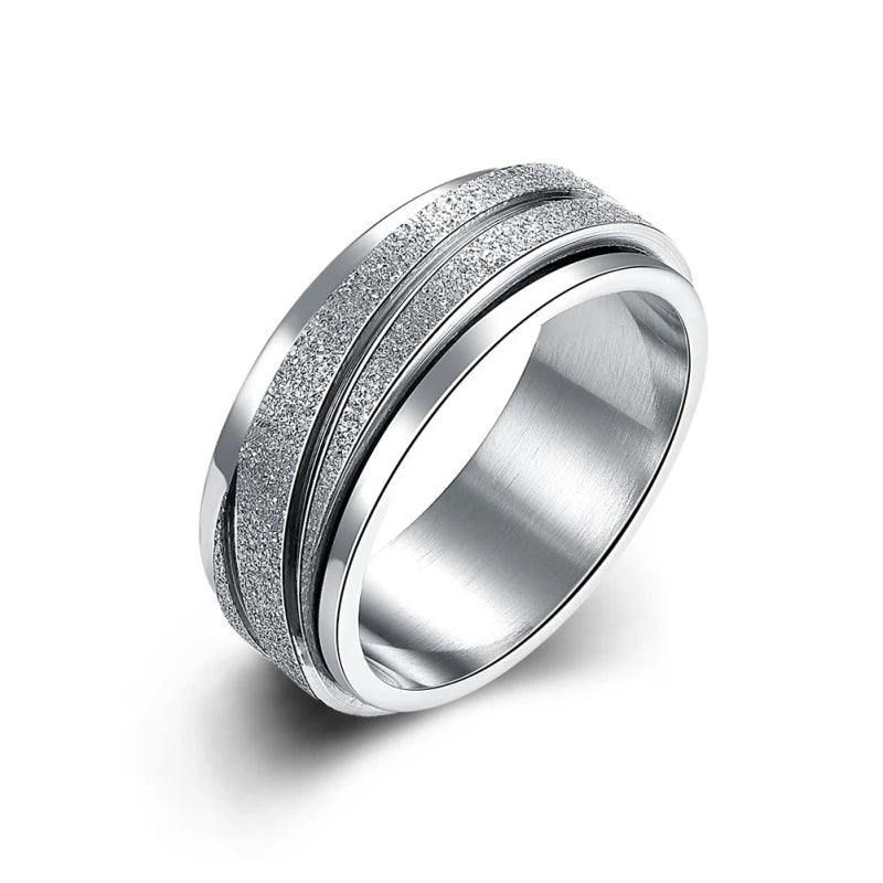 STEEL TRENDY ROTATING RING