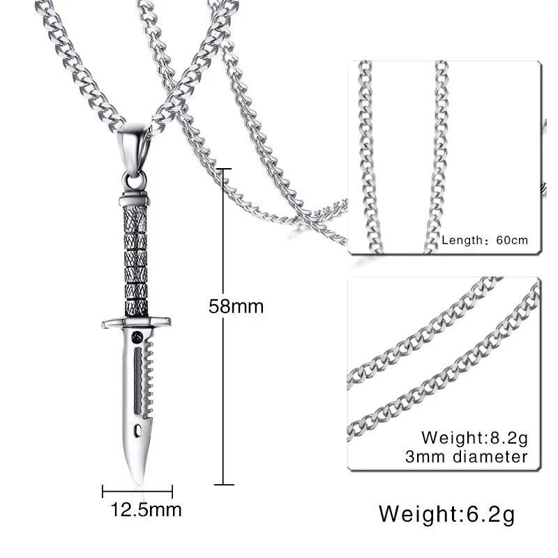 STEEL SWORD DAGGER NECKLACE