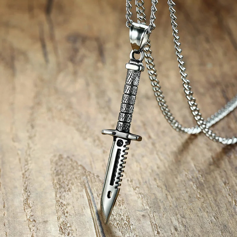 STEEL SWORD DAGGER NECKLACE