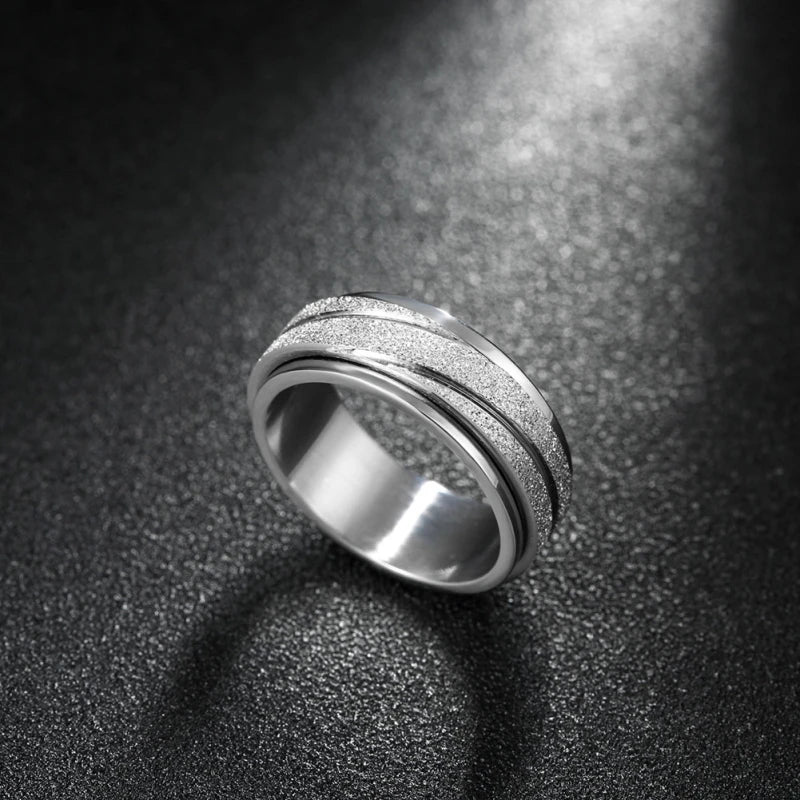 STEEL TRENDY ROTATING RING