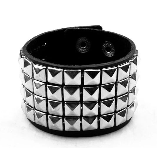 RIVET LEATHER BANGLE