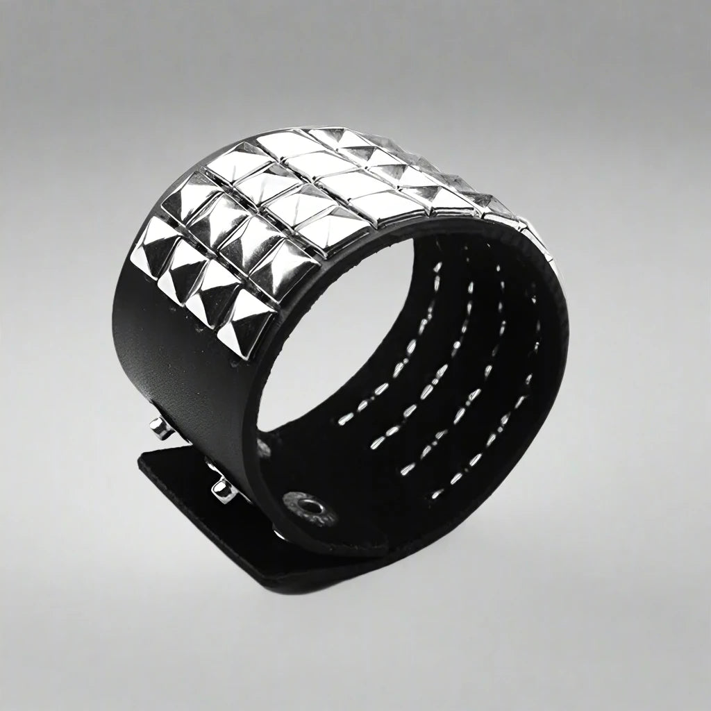 RIVET LEATHER BANGLE