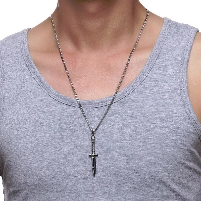 STEEL SWORD DAGGER NECKLACE