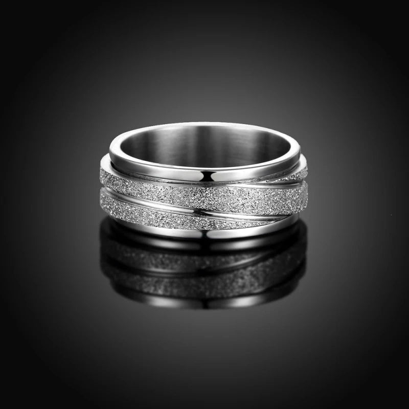 STEEL TRENDY ROTATING RING