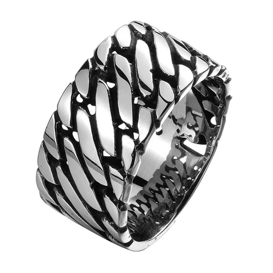 SILVER-TONE CURB RING