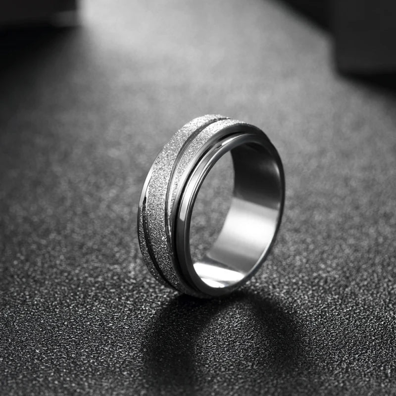 STEEL TRENDY ROTATING RING