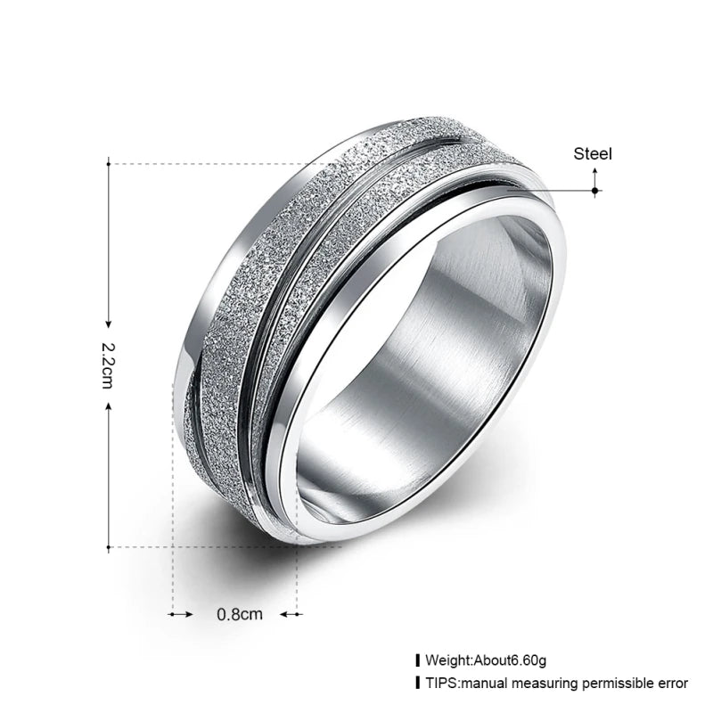 STEEL TRENDY ROTATING RING