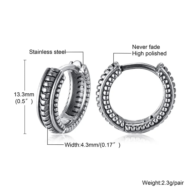 STEEL THICK HOOP EARRINGS