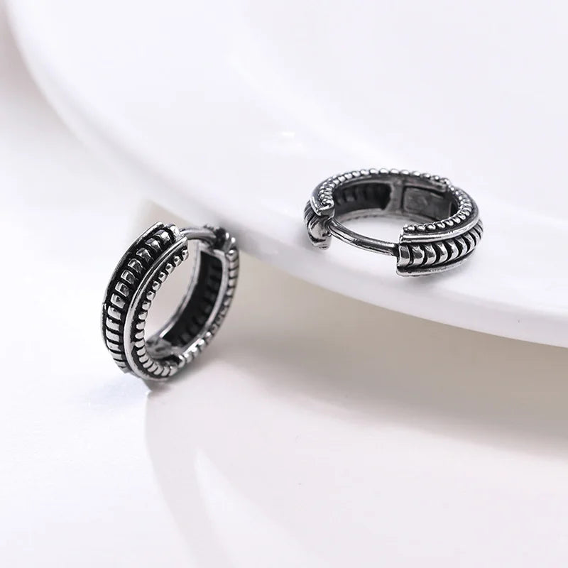 STEEL THICK HOOP EARRINGS