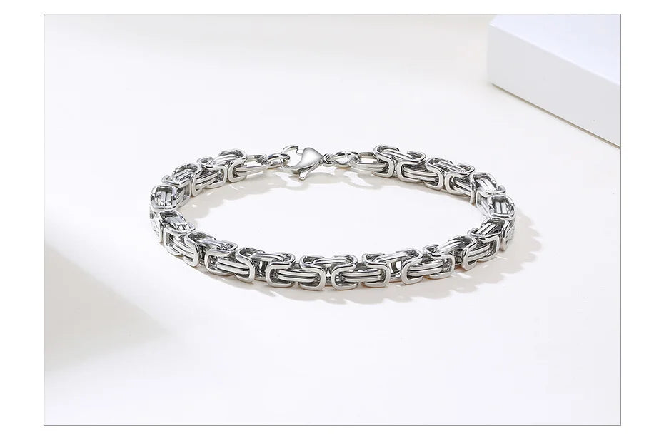 Mighty Byzantine Chain Bracelet - Double Fancy