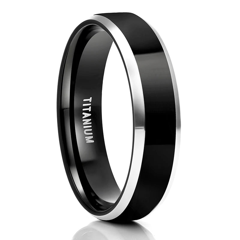 TITANIUM BLACK POLISHED RING