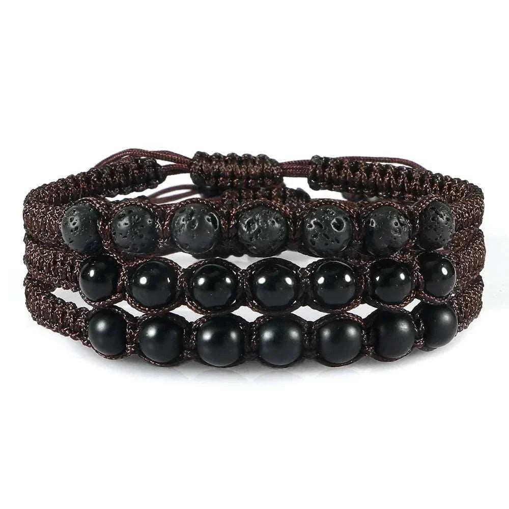 Natural Lava Stone Bracelet - Double Fancy