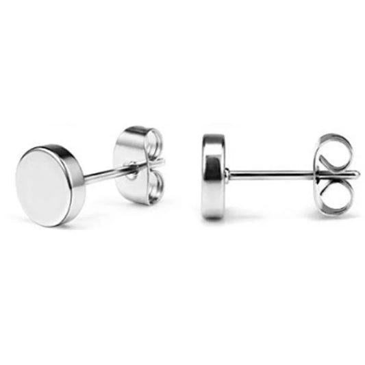 SLIVER STAINLESS STEEL PLUG EARRING