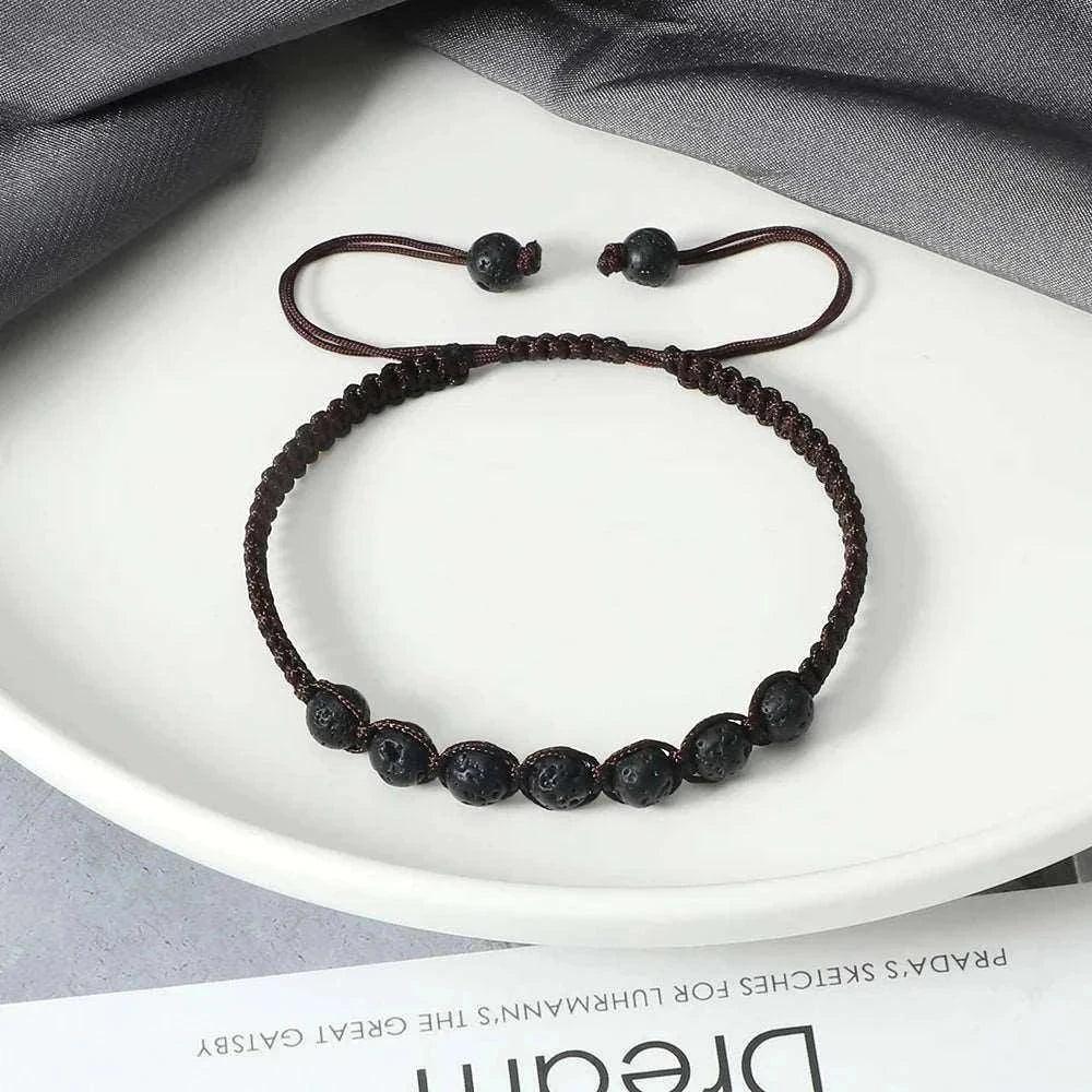 Natural Lava Stone Bracelet - Double Fancy