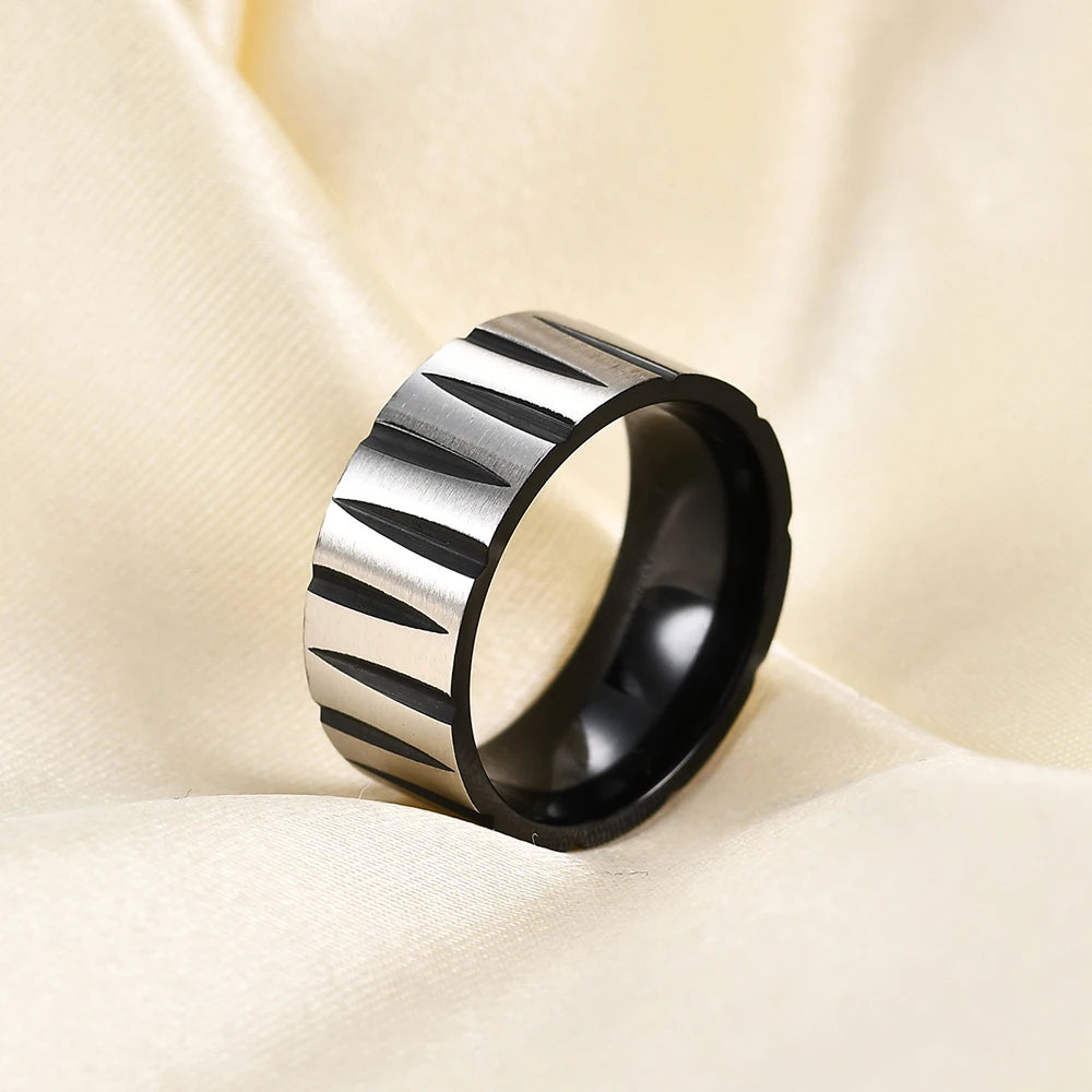 TITANIUM BRUSHED GROOVE RING