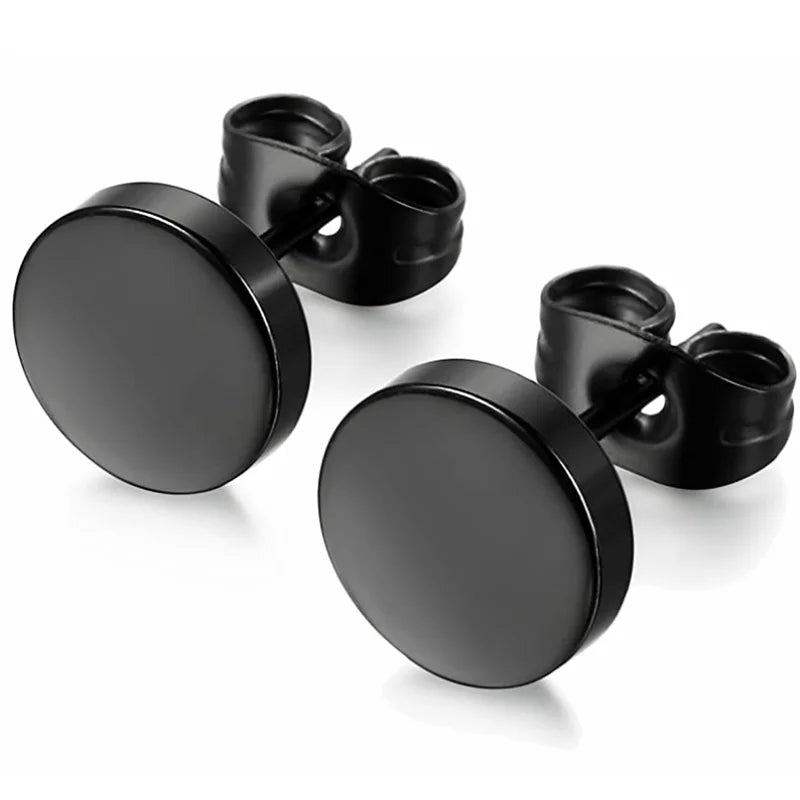 BLACK STAINLESS STEEL PLUG EARRING