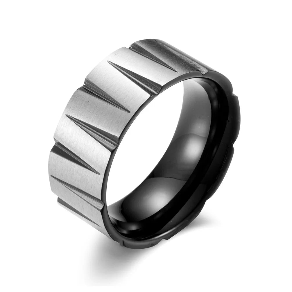 TITANIUM BRUSHED GROOVE RING