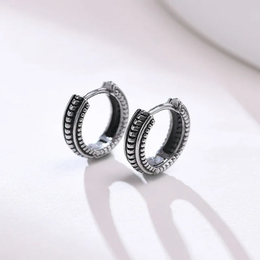 STEEL THICK HOOP EARRINGS