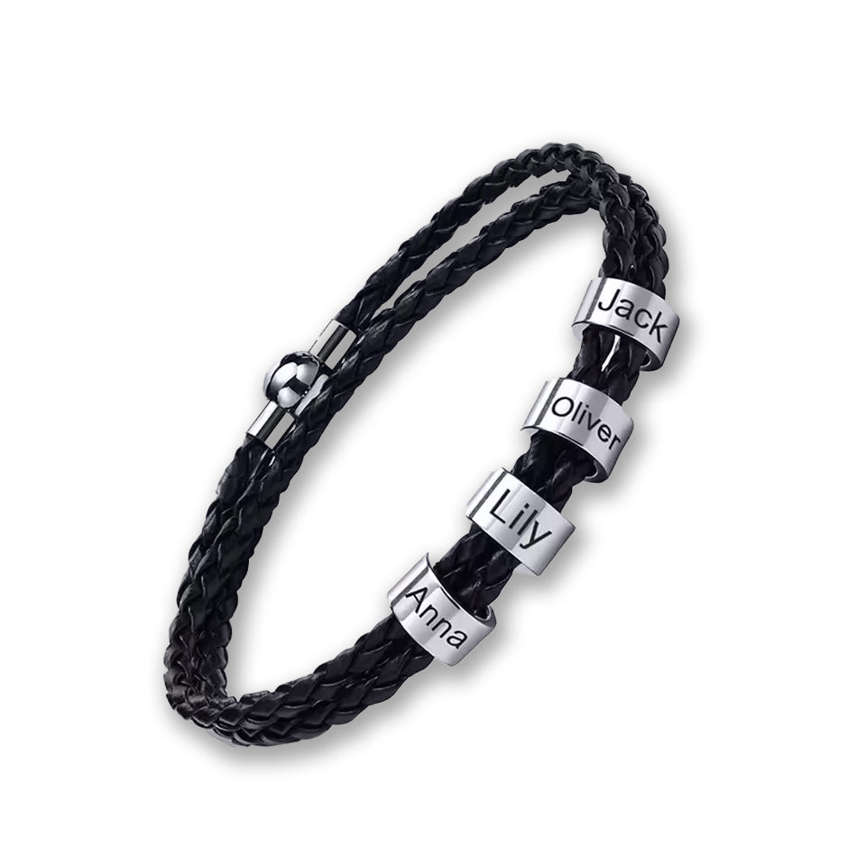 Navigator Braided Leather Bracelet - Double Fancy