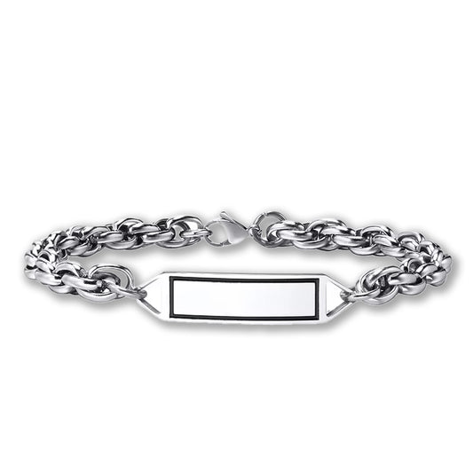 Personalised Mens Bracelet - Double Fancy