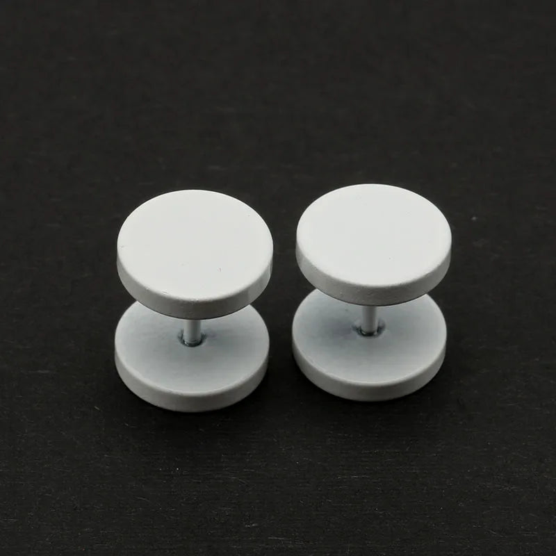 WHITE STAINLESS STEEL STUD EARRING