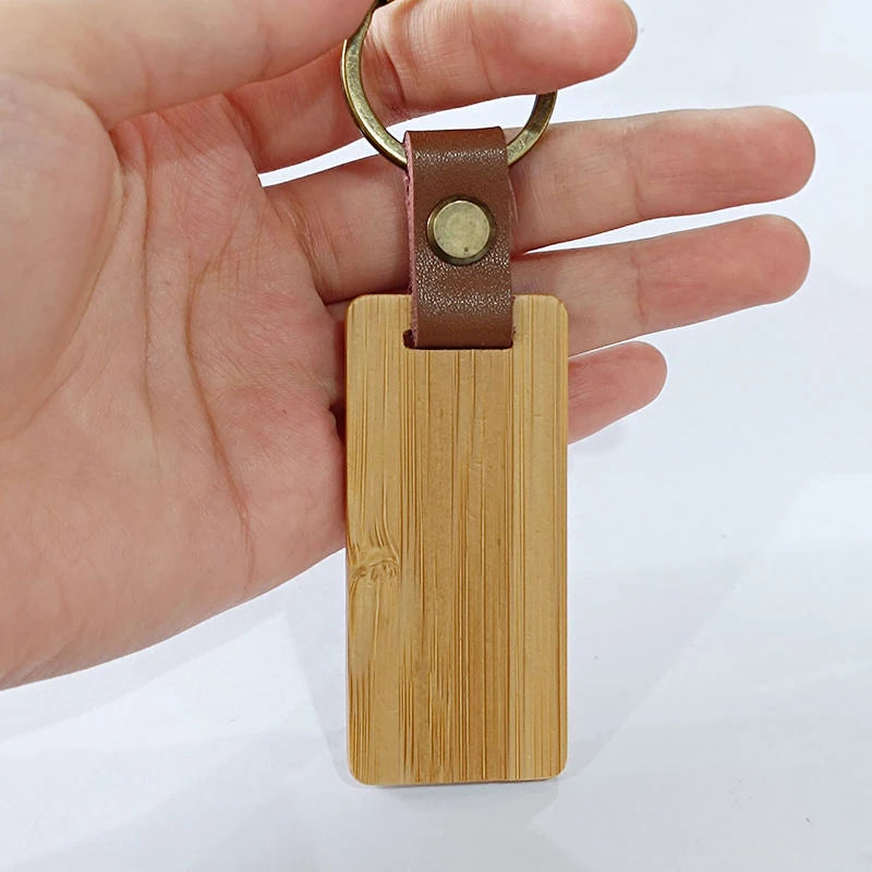 5PCS BLANK WOODEN KEYCHAINS