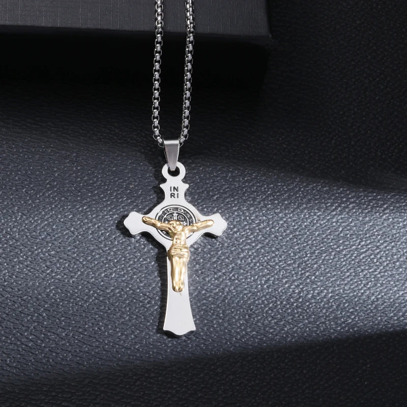 STEEL ORTHODOX CROSS NECKLACE