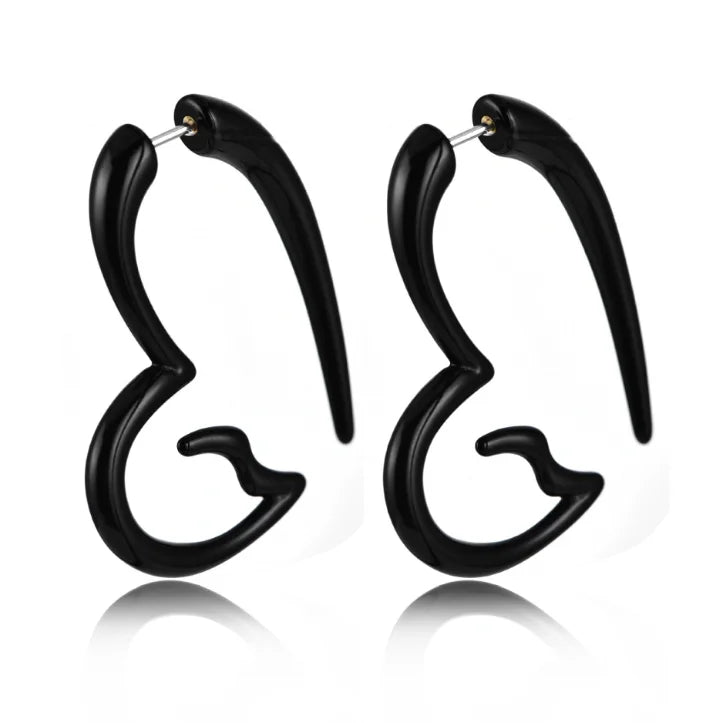 BLACK ACRYLIC TWIST PLUG EARRING