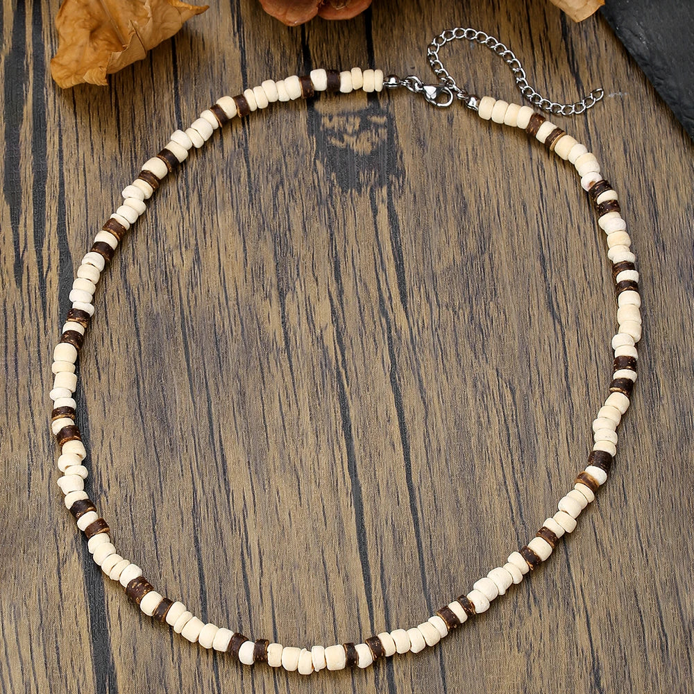 SURFER WOOD WAVE NECKLACE