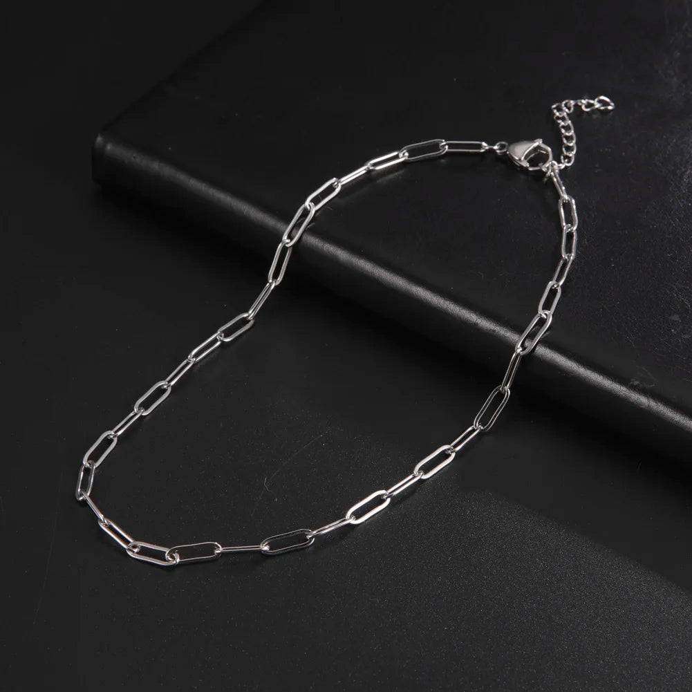 STEEL PAPERCLIP CHOKER NECKLACE