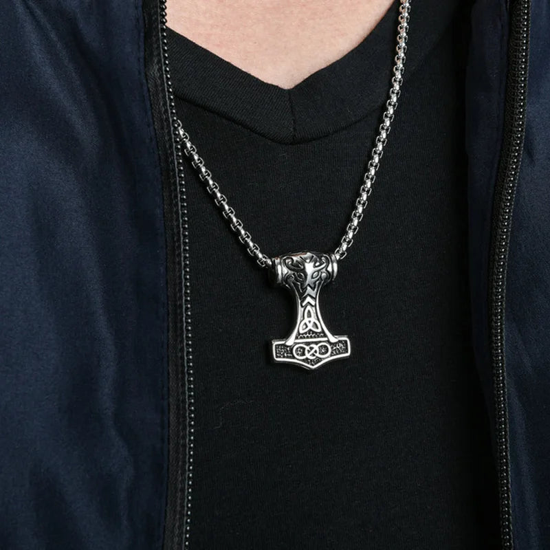 STEEL THOR HAMMER NECKLACE