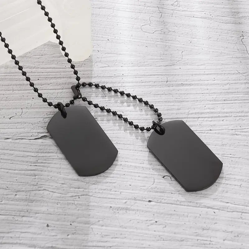 STEEL DOUBLE TAG NECKLACE