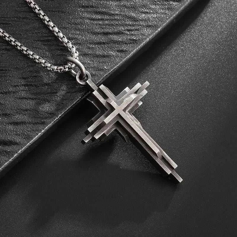 3D CROSS NECKLACE - Double Fancy