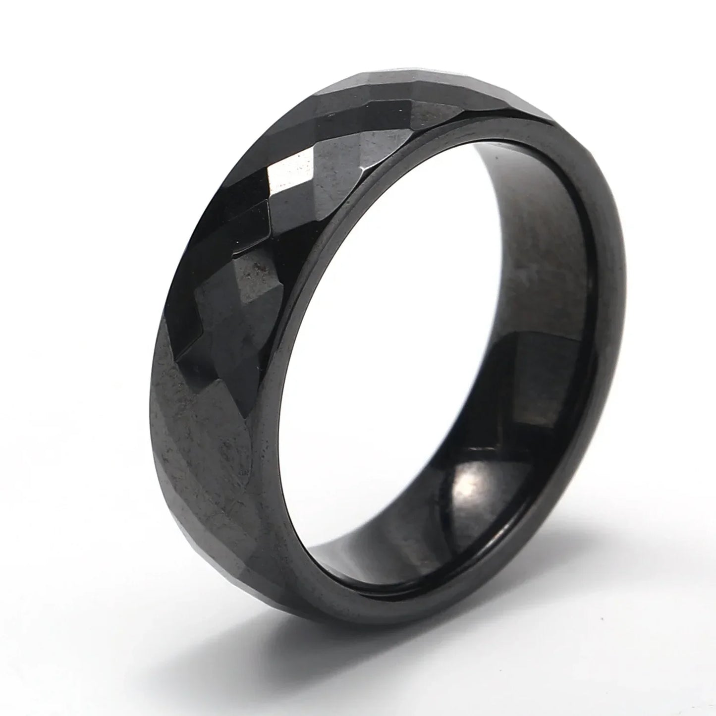 MINIMALIST FACETED CERAMIC RING