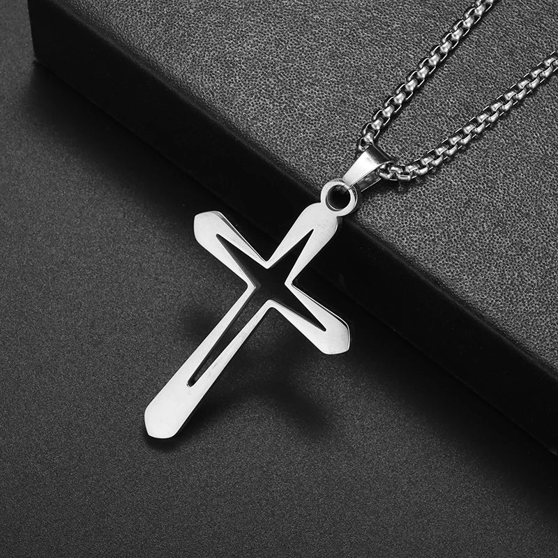 STEEL ORTHODOX CROSS NECKLACE