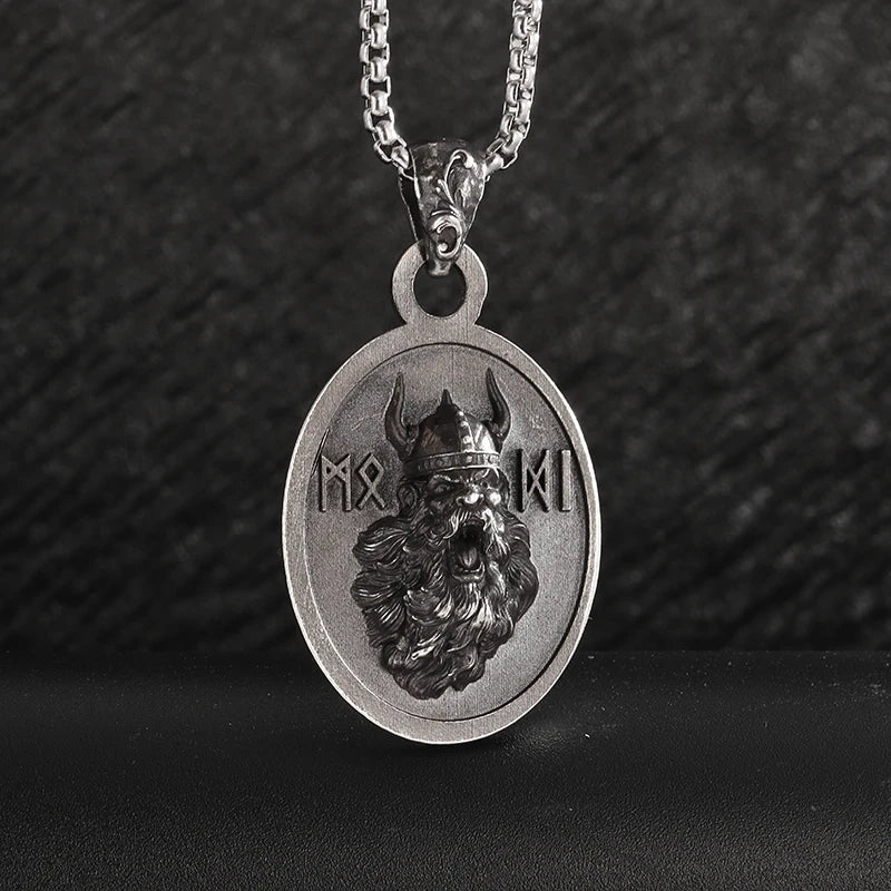 STEEL THOR PENDANT NECKLACE